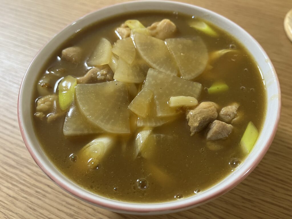 おでんの残りで作ったカレーうどん